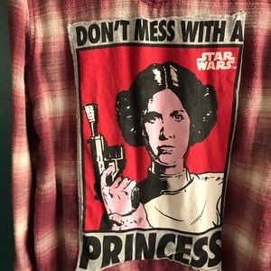 Long sleeve shirt with a Star Wars pic in back